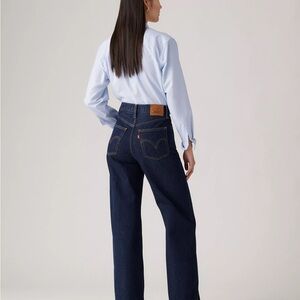 Levi's Ribcage Wide Leg Dark Wash Jeans